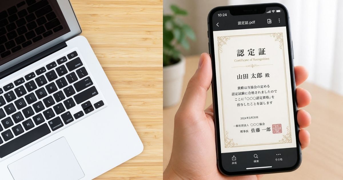 デジタルボランティア参加認定書発行画面