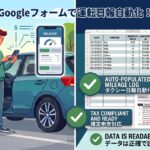 Googleフォームとスプレッドシートを活用して車の走行距離と家事按分を自動計算するイメージ画像